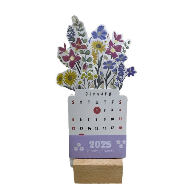 2025 Bloomy Flowers Tischkalender