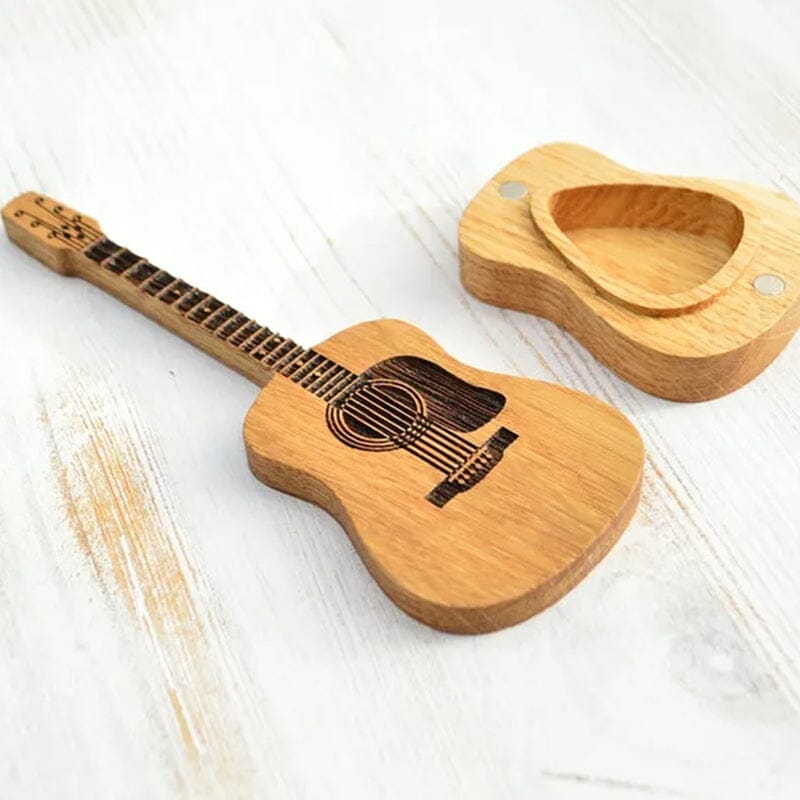 Træ akustisk guitar pick Box