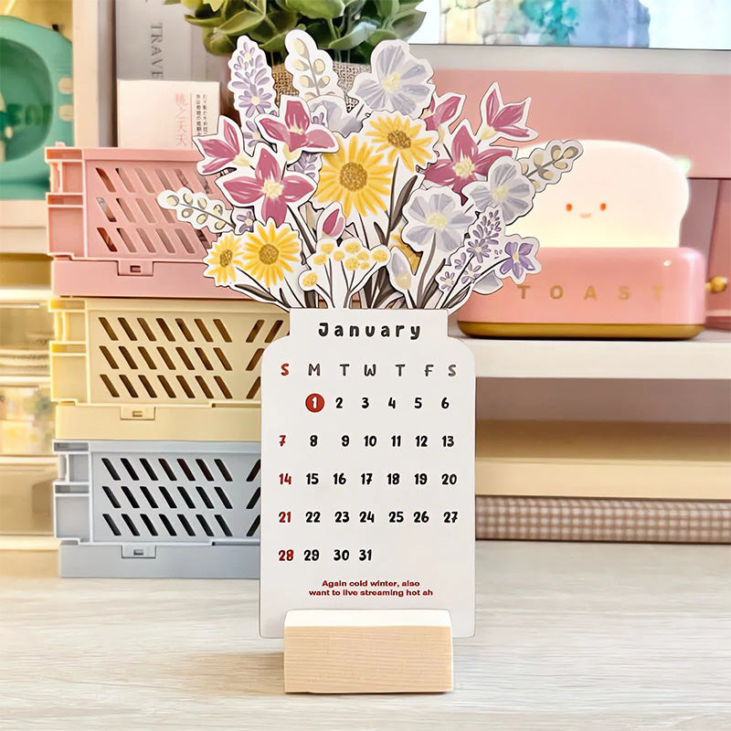 2025 Bloomy Flowers Tischkalender