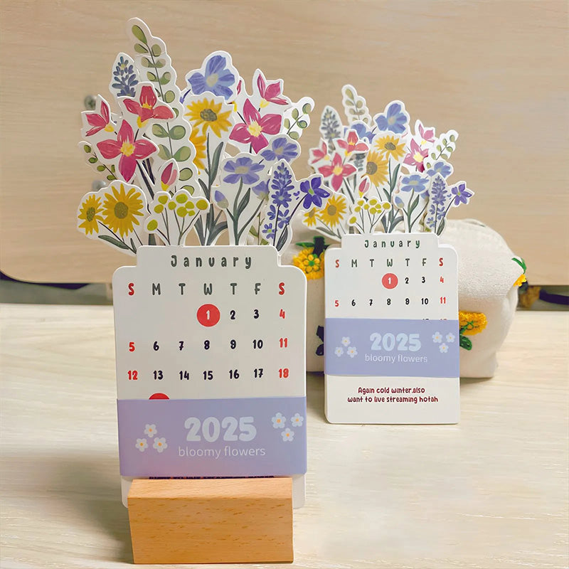 2025 Bloomy Flowers Tischkalender