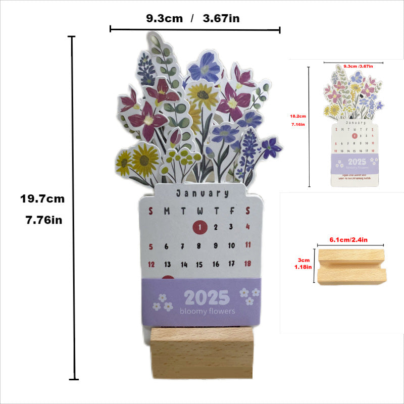 2025 Bloomy Flowers Tischkalender