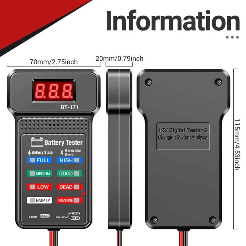 Multifunktionaler 12-V-Batterietester für Autos