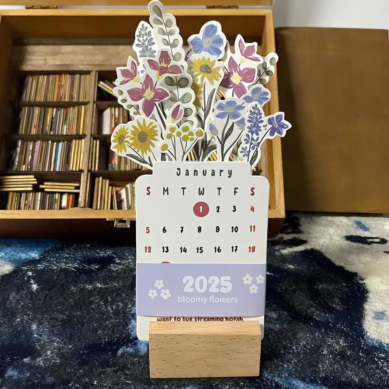 2025 Bloomy Flowers Tischkalender