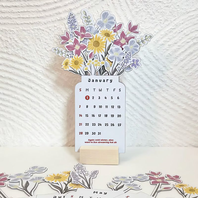 2025 Bloomy Flowers Tischkalender