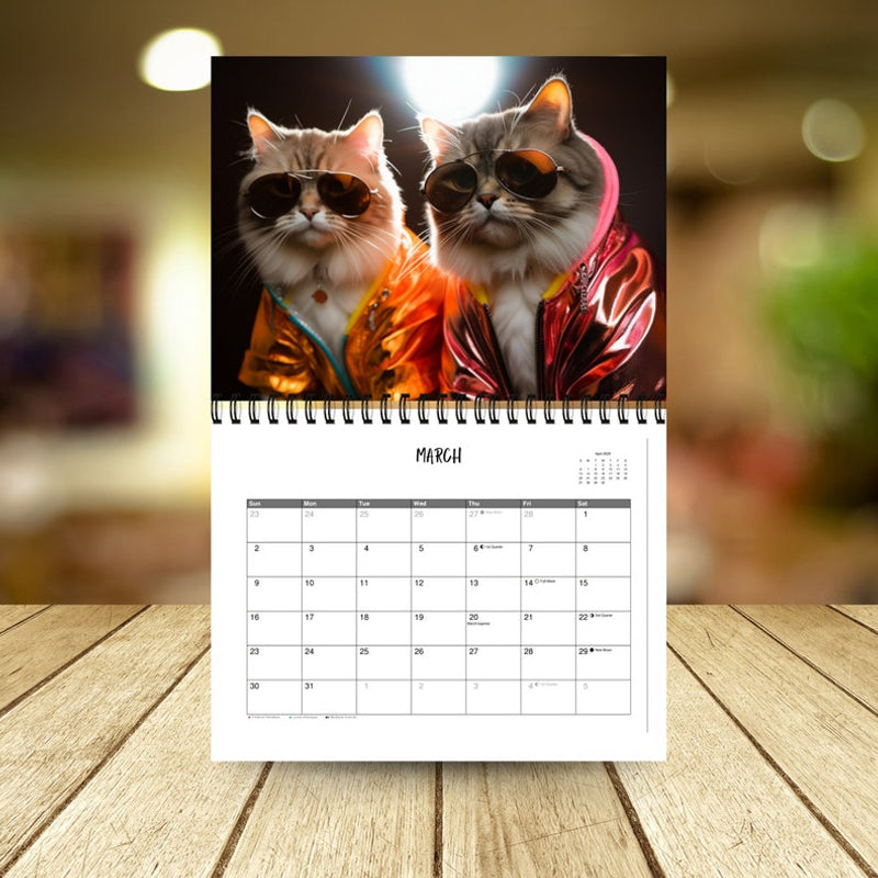 2025 Stilvoller Katzenkalender/Geschenk für Katzenliebhaber