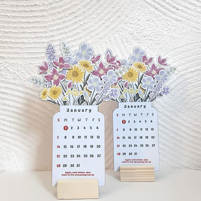 2025 Bloomy Flowers Tischkalender