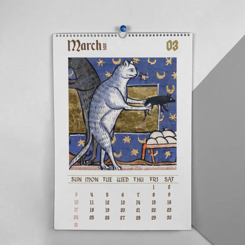 2024 Seltsame mittelalterliche Katzen Kalender