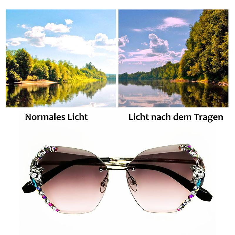 Vintage Mode Randlose Kristall Sonnenbrille